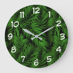 Reloj Redondo Grande Palm Tree de decoración tropical