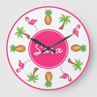 Palm Tree Pineapple Isla Tropical Rosa Flamingo