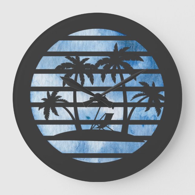 RELOJ REDONDO GRANDE PALM TREES (Anverso)