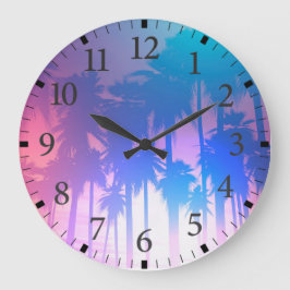 Reloj Redondo Grande Palm Trees Sunset Wall Clock