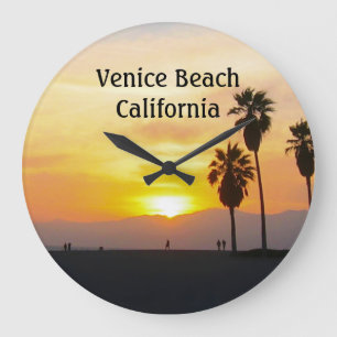 Reloj Redondo Grande Palmeras de Venecia Beach Sunset 