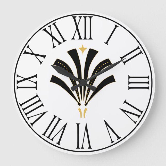 Reloj Redondo Grande Palmetto Art Decó de los años 20 (Anverso)