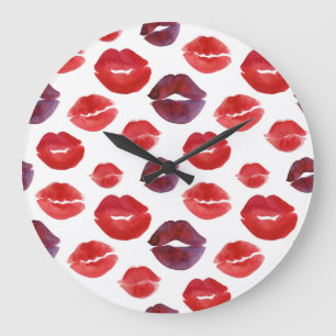 Reloj Redondo Grande Palo de labios de San Valentín, Impresión sin manc
