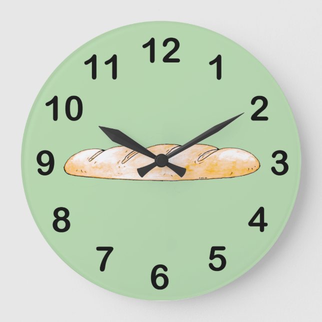 Reloj Redondo Grande Pan de baguette de Francia (Anverso)