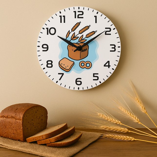 Reloj Redondo Grande Pan Integral Rústico Hogar Comida Campestre (Subido por el creador)