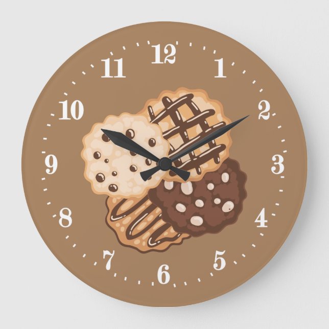 Reloj Redondo Grande panadería de cocina con galletas caseras (Anverso)