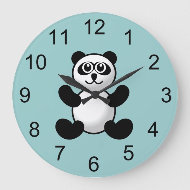 Reloj Redondo Grande Panda Bear Animal Wall Clock (Anverso)
