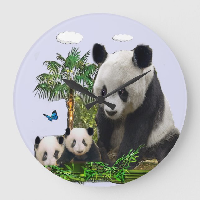 Reloj Redondo Grande Panda bear clock (Anverso)
