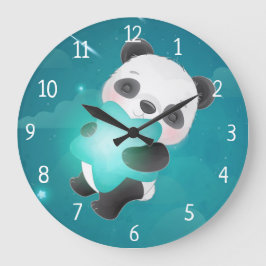 Reloj Redondo Grande Panda Bear with Star