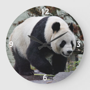 Reloj Redondo Grande Panda gigante femenina hermosa