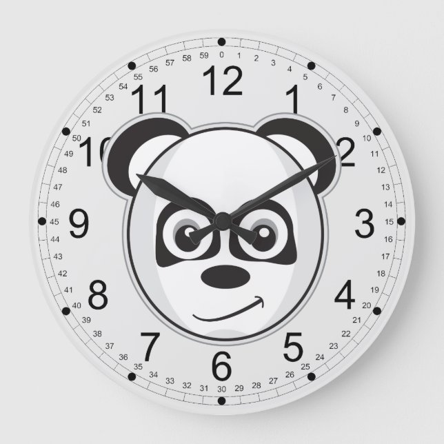 Reloj Redondo Grande Panda sonriente (Anverso)
