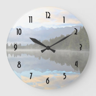 Reloj Redondo Grande Panorama de reflexiones de la mañana temprano