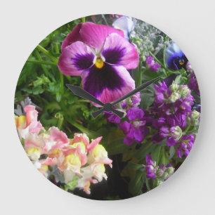 Reloj Redondo Grande Pansy And Friends Wall Clock