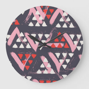 Reloj Redondo Grande Pantalla de patrón artístico dibujado a mano