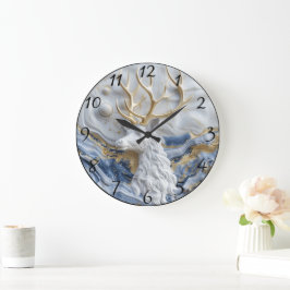 Reloj Redondo Grande Pantalla mágica de renos de vacaciones