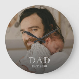 Reloj Redondo Grande Papá Estableció Foto Blanca