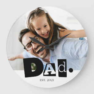 Reloj Redondo Grande Papá Estableció Foto Familiar Moderna Personalizad