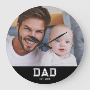 Reloj Redondo Grande Papá Estableció Moderno Blanco Foto Redonda Negrit