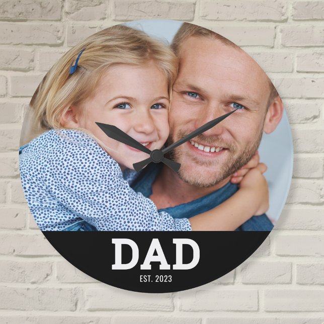 Reloj Redondo Grande Papá Estableció Moderno Foto Redonda Blanca (Subido por el creador)
