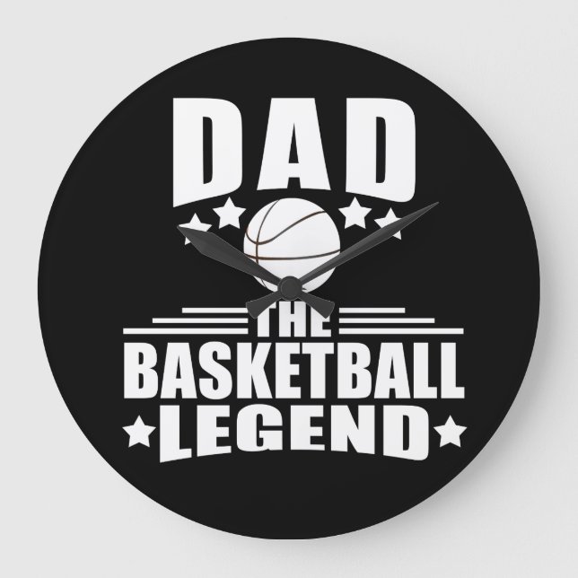 Reloj Redondo Grande Papá la leyenda del baloncesto divertidos regalos  (Anverso)