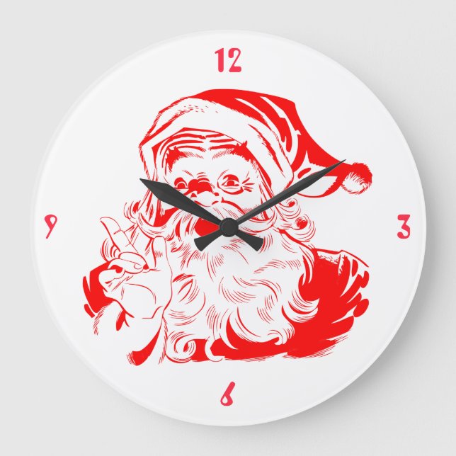 Reloj Redondo Grande Papá Noel (Anverso)