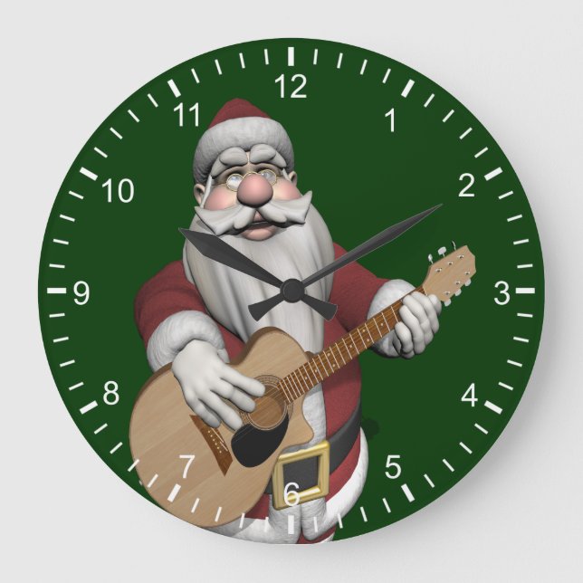 Reloj Redondo Grande Papá Noel musical que juega canciones del navidad (Anverso)