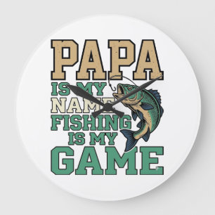 Reloj Redondo Grande Papa Pescar Es Mi Juego Diseño De Camiseta De Pesc