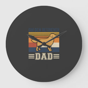 Reloj Redondo Grande Papá Retriever Dorado Perro Retro