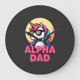 Reloj Redondo Grande Papá Unicornio Divertido Laufey Hombres Día del Pa