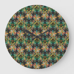 Reloj Redondo Grande Papel de escritorio Ornate Flower Luxury