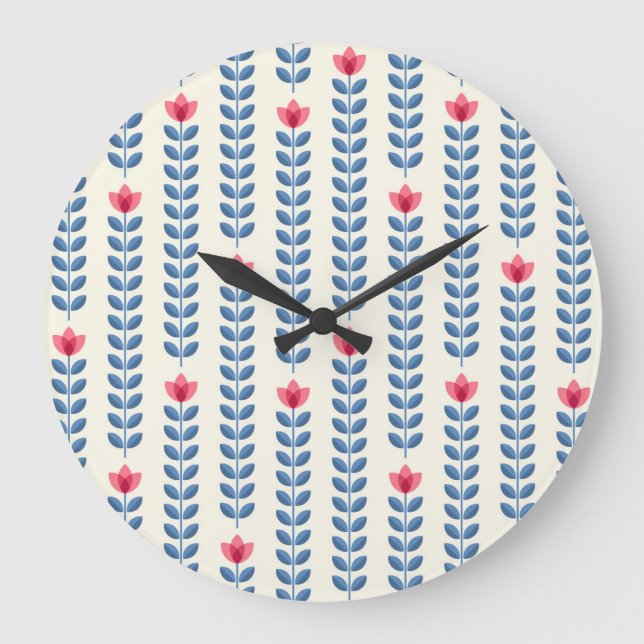 Reloj Redondo Grande Papel de fondo de escritorio con retroceso geométr (Anverso)