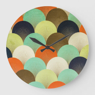 Reloj Redondo Grande Papel pintado colorido: diseño artístico.
