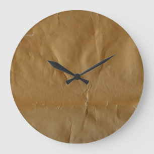 Reloj Redondo Grande Papel rojo arrugado: fondo grueso.