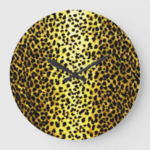 Reloj Redondo Grande Papel tapiz Leopard Animal Print