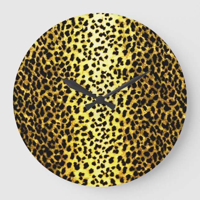 Reloj Redondo Grande Papel tapiz Leopard Animal Print (Anverso)
