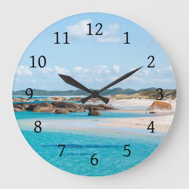 Reloj Redondo Grande Paradise Beach Emerald Sea Green Pool Australia (Anverso)