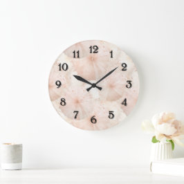 Reloj Redondo Grande Paraguas de rayas rosadas sonrosadas