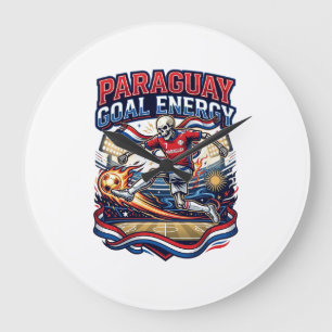 Reloj Redondo Grande Paraguay Gol Energía Esqueleto Delantero Naciones 