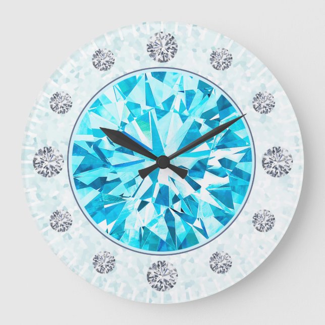 Reloj Redondo Grande Paraiba Tourmaline Turquoise Gemstone (Anverso)