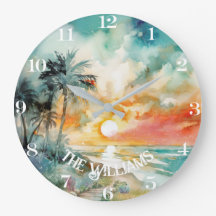 Paraíso tropical - Playa acuarela