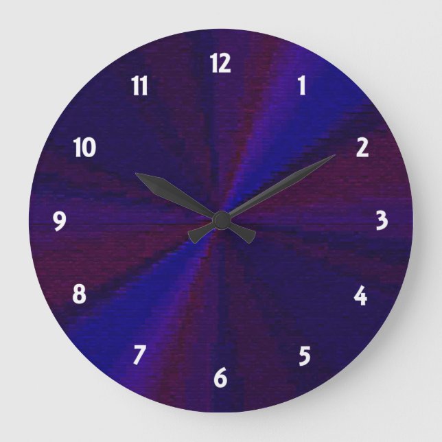 Reloj Redondo Grande Parche circular degradado de azul a morado (Anverso)