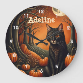 Reloj Redondo Grande Parche de calabaza de luz solar Halloween personal