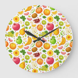Reloj Redondo Grande Parche de Frutas