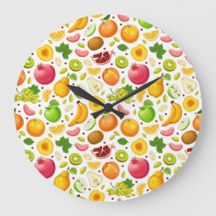 Reloj Redondo Grande Parche de frutas