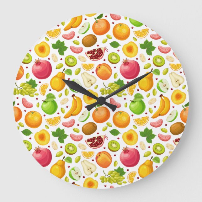 Reloj Redondo Grande Parche de Frutas (Anverso)
