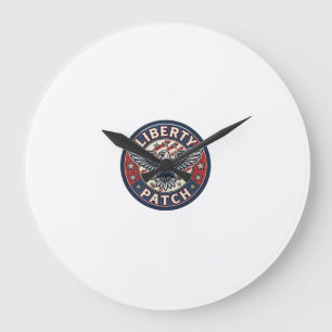 Reloj Redondo Grande Parche de la Libertad Parche Patriótico Bordado