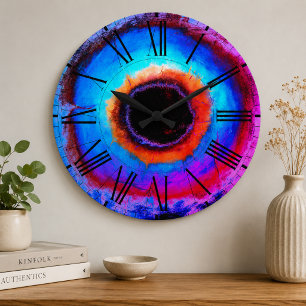 Reloj Redondo Grande Pared de Agujero Negro Cósmico Galaxia Colorida As