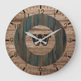 Reloj Redondo Grande Pared de Grano Rústico