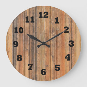 Reloj Redondo Grande Pared de madera apenada occidental