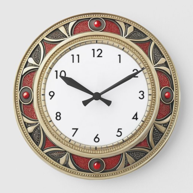 Reloj Redondo Grande Pared elegante Art Deco (Anverso)